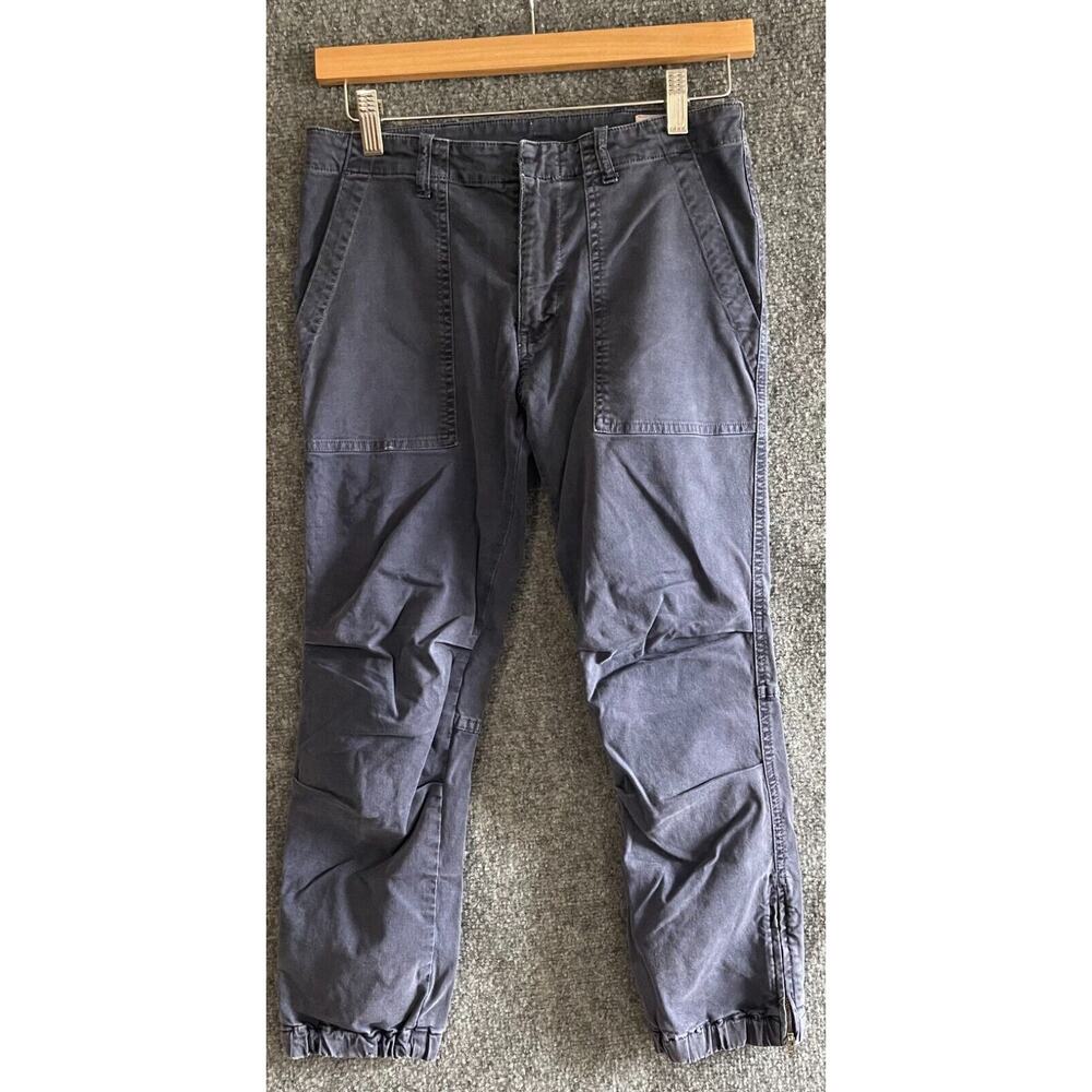 Nili Lotan Womens 2 Pants Military Cropped Jogger Ankle Zip Blue
